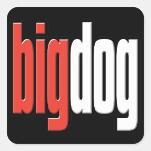 Grote hond. Top Dog. Grote kaas. Baas. #1 Man.Stic Vierkante Sticker