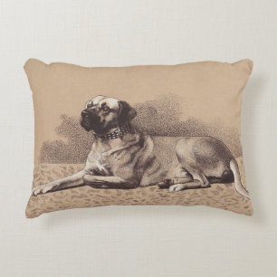 Grote Hond Vintage Afbeelding Voeg Een Naam Toe Fo Accent Kussen