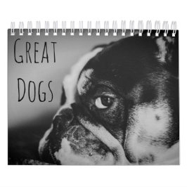 Grote honden in zwart-wit kalender