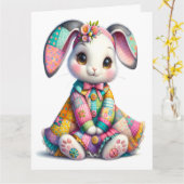 GROTE HONEYBUNNY - Zie achterkant! Kaart (Gele Bloem)