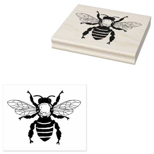 Grote Honing Bee Rubber Stamp Rubberstempel (Gestempeld)