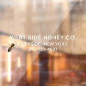 GROTE HONING BUSINESS VINYL RAAM CLING met Bee Raamsticker (Vel 2)