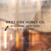 GROTE HONING BUSINESS VINYL RAAM CLING met Bee Raamsticker (Vel 2)