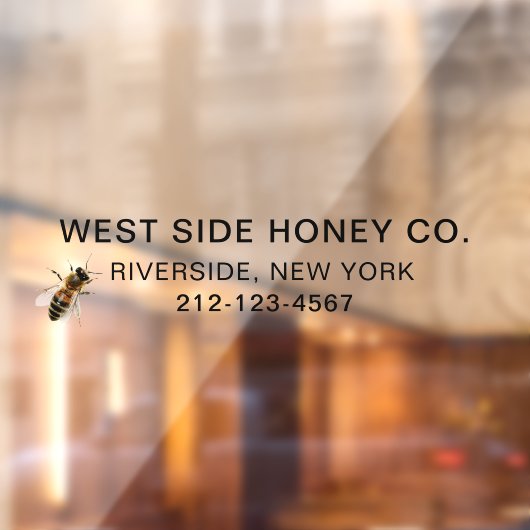 GROTE HONING BUSINESS VINYL RAAM CLING met Bee Raamsticker (Vel 2)