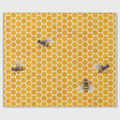 Grote Honingraat Bijenkorf Geometrisch Hexagonaal Cadeaupapier (Vlak)