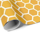 Grote Honingraat Bijenkorf Geometrisch Hexagonaal Cadeaupapier (Rol Hoek)