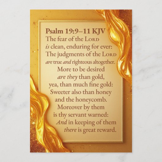 Grote honingwerveling | Psalm 19:9-11 Kaart (Achterkant)