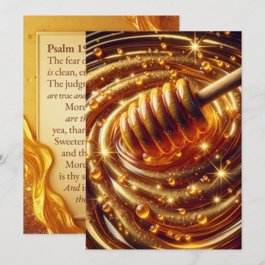 Grote honingwerveling | Psalm 19:9-11 Kaart (Voorkant / Achterkant)