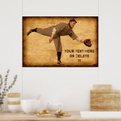 Grote  honkbalPosters met PERSONALISERING Poster (Keuken)