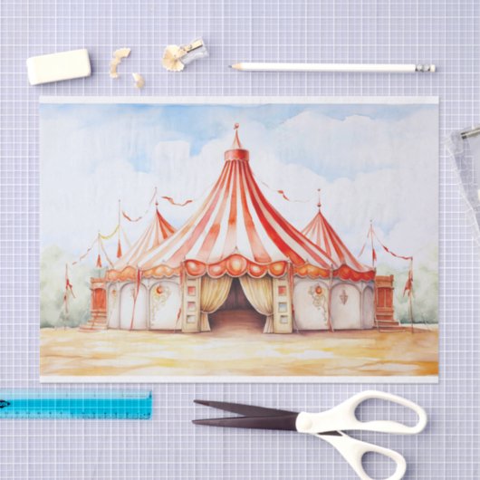 Grote Hoogste Circustent 3 Decoupage Document Tissuepapier (Craft)