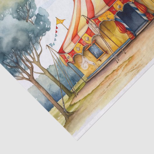 Grote Hoogste Circustent 4 Decoupage Document Tissuepapier (Detail)