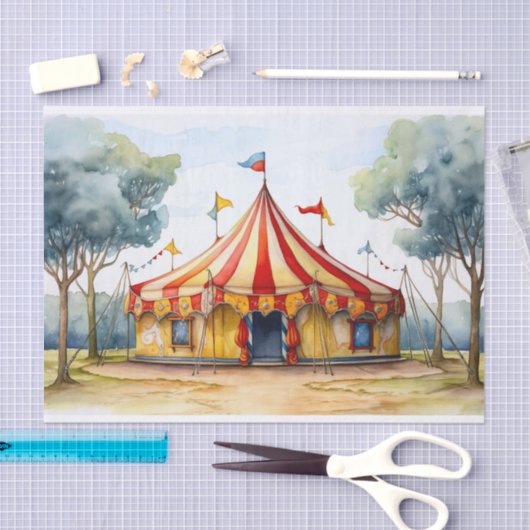 Grote Hoogste Circustent 4 Decoupage Document Tissuepapier (Craft)