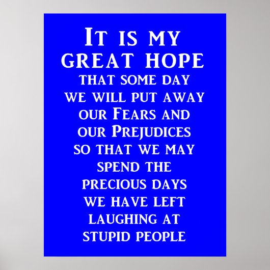 Grote hoop Grappige Poster Humor (Voorkant)
