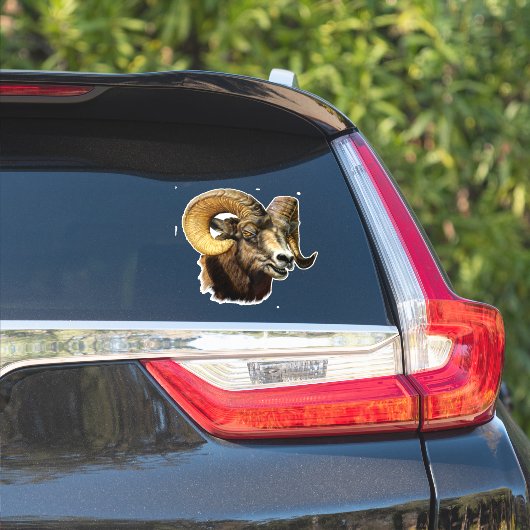 Grote Hoorn Ram Bergschaap Sticker (Auto Zijkant)