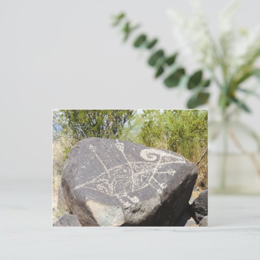 Grote hoornschaap petroglyph briefkaart (Staand voorkant)