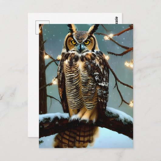 Grote hoornvliezen in Winter Digital Art Briefkaart (Voorkant / Achterkant)