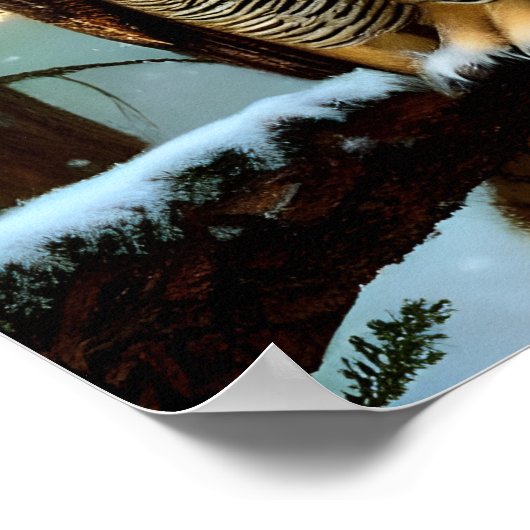 Grote hoornvliezen in Winter Digital Art Poster (Hoek)