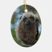 Grote hoornvliezen op een eikel keramisch ornament (Achterkant)