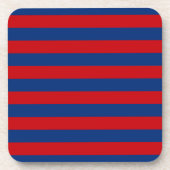 Grote horizontale strepen (rood en blauw) bier onderzetter (Voorkant)