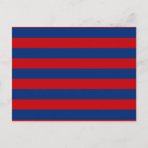 Grote horizontale strepen (rood en blauw) briefkaart