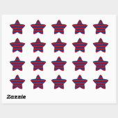 Grote horizontale strepen (rood en blauw) ster sticker (Vel)