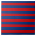 Grote horizontale strepen (rood en blauw) tegeltje<br><div class="desc">Een moderne levendige rode en blauwe horizontale strepen drukt achtergrond af voor een fijn aangepast cadeau. Gebruik de verbinding "Vraag deze Ontwerper"om ons met uw speciale ontwerpverzoeken of voor wat hulp met om het even welke behoeften van uw aanpassingsproject te contacteren. Een geweldig cadeauidee!</div>
