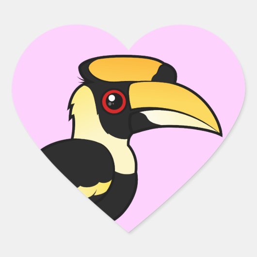 Grote Hornbill Hart Sticker (Voorkant)