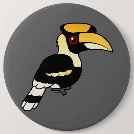 Grote Hornbill Ronde Button 6,0 Cm (Voorkant)