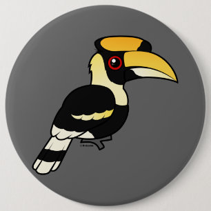 Grote Hornbill Ronde Button 6,0 Cm