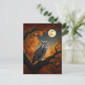 Grote Horned Uil in de herfst Briefkaart (Staand voorkant)