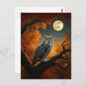 Grote Horned Uil in de herfst Briefkaart (Voorkant / Achterkant)