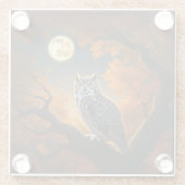 Grote Horned Uil in de herfst Glazen Onderzetter (Achterkant)