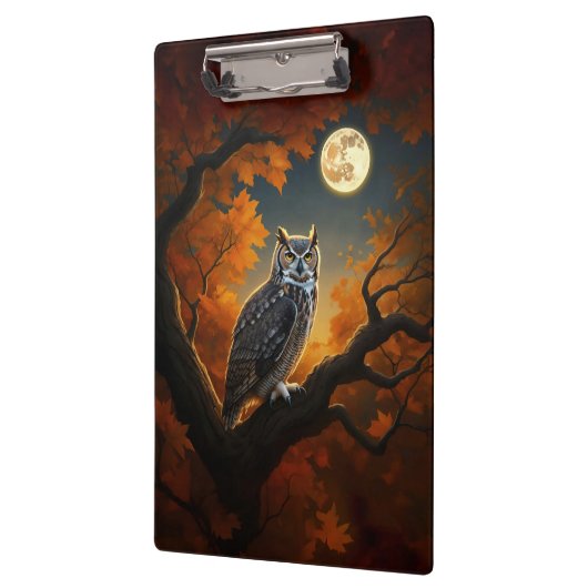 Grote Horned Uil in de herfst Klembord (Links)