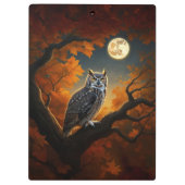 Grote Horned Uil in de herfst Klembord (Achterkant)