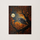 Grote Horned Uil in de herfst Legpuzzel (Verticaal)