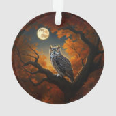 Grote Horned Uil in de herfst Ornament (achterkant)