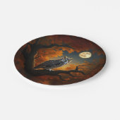 Grote Horned Uil in de herfst Papieren Bordje (Gekanteld)