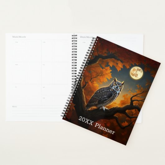 Grote Horned Uil in de herfst Planner (Display)