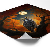 Grote Horned Uil in de herfst Poster (Hoek)