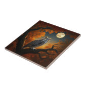 Grote Horned Uil in de herfst Tegeltje (Zijkant)