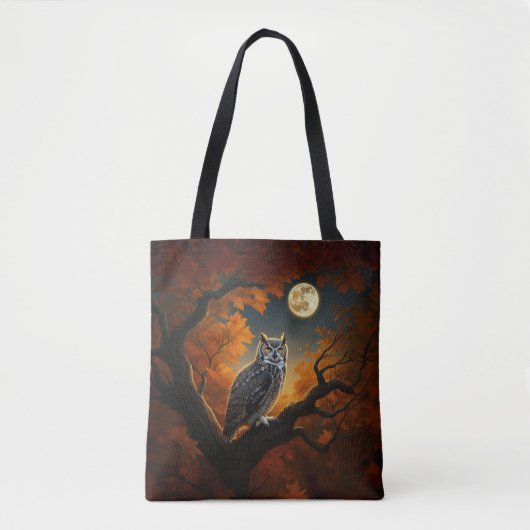 Grote Horned Uil in de herfst Tote Bag (Voorkant)