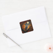Grote Horned Uil in de herfst Vierkante Sticker (Envelop)