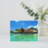 grote hotel - blauwe pool briefkaart (Staand voorkant)