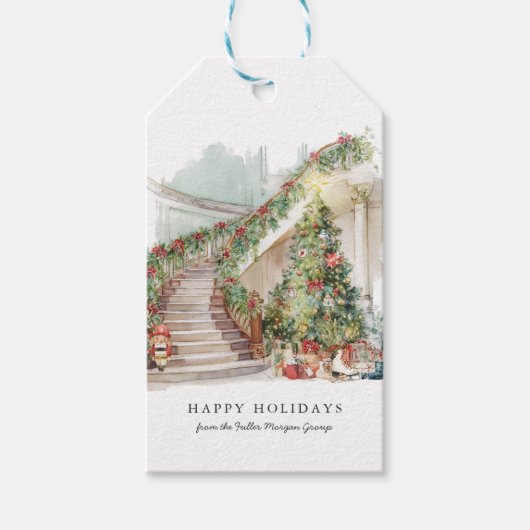 Grote Hotel Kersttrap Cadeaulabel (Voorkant)