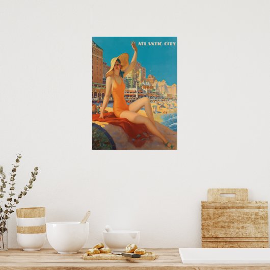 Grote hotels in Atlantic City Poster (Keuken)