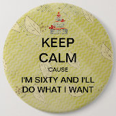 Grote houdbare kalm 60e verjaardag Button (Voorkant)