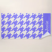 Grote Houndstooth Patroon Blueberry Strandlaken (Voorkant)