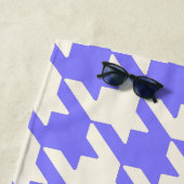 Grote Houndstooth Patroon Blueberry Strandlaken (In situ)