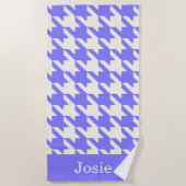 Grote Houndstooth Patroon Blueberry Strandlaken (Voorkant)