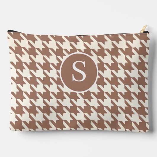 Grote Houndstooth Patroon Mocha Mousse en wit Etui (Achterkant)